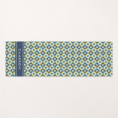 あなたの一流の|幾何学的な金ゴールド及び青いパターンを加えて下さい ヨガマット (正面(横))