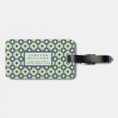 あなたの一流の|幾何学的な金ゴールド及び青いパターンを加えて下さい ラゲッジタグ (裏面横)