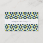 あなたの一流の|幾何学的な金ゴールド及び青いパターンを加えて下さい 名刺 (裏面)