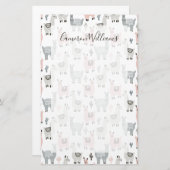 あなたの一流の|微笑のラマパターンを加えて下さい 便箋 (正面/裏面)