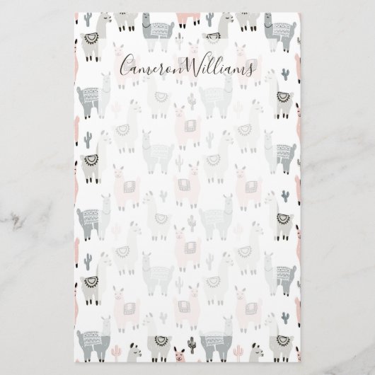 あなたの一流の|微笑のラマパターンを加えて下さい 便箋 (正面)