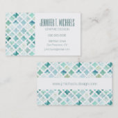 あなたの一流の|手塗りのターコイズパターンを加えて下さい 名刺 (正面/裏面)