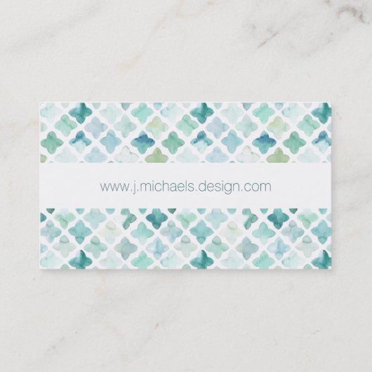 あなたの一流の|手塗りのターコイズパターンを加えて下さい 名刺 (裏面)