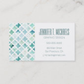 あなたの一流の|手塗りのターコイズパターンを加えて下さい 名刺 (正面)