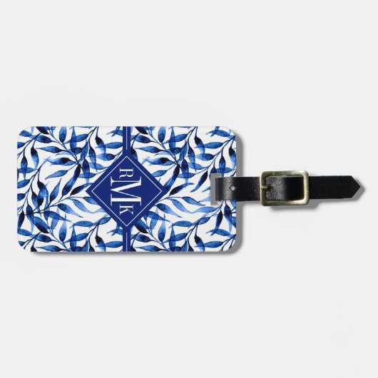 あなたの一流の|手塗りの水彩画インクを加えて下さい ラゲッジタグ (正面横)