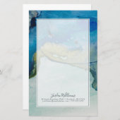 あなたの一流の|抽象的な地勢-青--を加えて下さい 便箋 (正面/裏面)