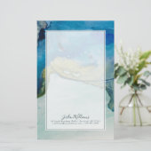 あなたの一流の|抽象的な地勢-青--を加えて下さい 便箋 (スタンド正面)