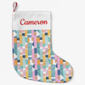 あなたの一流の|抽象的な水彩画の形パターンを加えて下さい スモールクリスマスストッキング (正面)