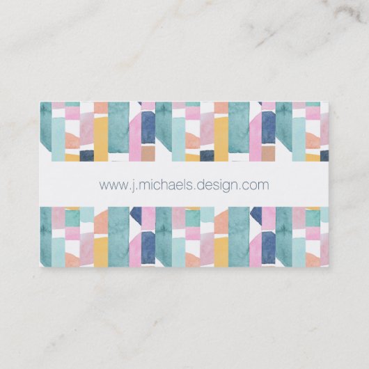 あなたの一流の|抽象的な水彩画の形パターンを加えて下さい 名刺 (裏面)