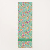 あなたの一流の|明るいスケッチの花柄パターンを加えて下さい ヨガマット (正面)