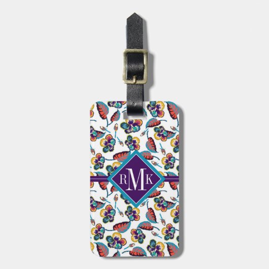 あなたの一流の|明るいハイビスカスパターンを加えて下さい ラゲッジタグ (正面縦)