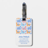 あなたの一流の|明るくカラフルなアルパカパターンを加えて下さい ラゲッジタグ (裏面縦)