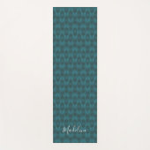 あなたの一流の|暗いティール（緑がかった色）パターンを加えて下さい ヨガマット (正面)