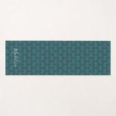 あなたの一流の|暗いティール（緑がかった色）パターンを加えて下さい ヨガマット (正面(横))