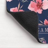 あなたの一流の|暗いピンクの水彩画パターンを加えて下さい マウスパッド (コーナー)