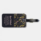 あなたの一流の|暗い夏の夜のサボテンパターンを加えて下さい ラゲッジタグ (裏面横)