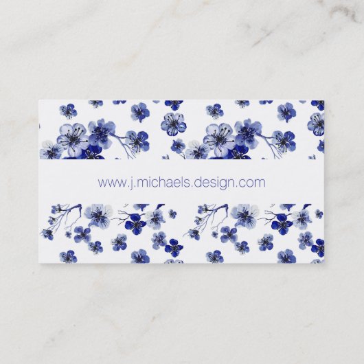 あなたの一流の|東洋の桜の枝パターンを加えて下さい 名刺 (裏面)