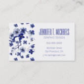 あなたの一流の|東洋の桜の枝パターンを加えて下さい 名刺 (正面)