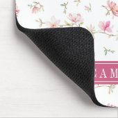 あなたの一流の|柔らかいピンクの水彩画の花を加えて下さい マウスパッド (コーナー)