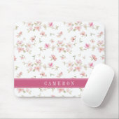 あなたの一流の|柔らかいピンクの水彩画の花を加えて下さい マウスパッド (マウス)