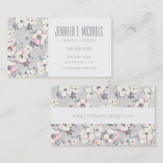 あなたの一流の|柔らかいピンクの水彩画パターンを加えて下さい 名刺 (正面/裏面)
