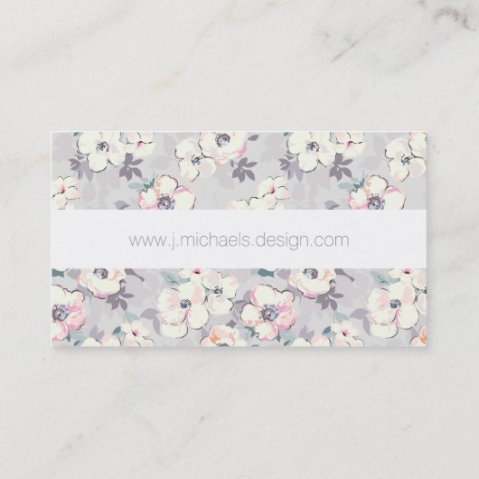 あなたの一流の|柔らかいピンクの水彩画パターンを加えて下さい 名刺 (裏面)