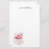 あなたの一流の|柔らかいフラミンゴを加えて下さい 便箋 (正面/裏面)