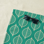 あなたの一流の|様式化された緑の葉パターンを加えて下さい ビーチタオル (インサイチュ)