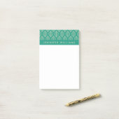 あなたの一流の|様式化された緑の葉パターンを加えて下さい ポストイット (デスク上)