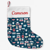 あなたの一流の|歯科医院のオフィスパターンを加えて下さい スモールクリスマスストッキング (正面)