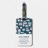 あなたの一流の|歯科医院のオフィスパターンを加えて下さい ラゲッジタグ (裏面縦)