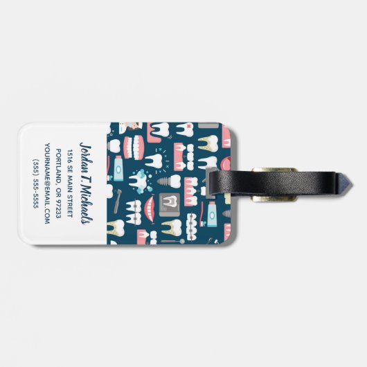 あなたの一流の|歯科医院のオフィスパターンを加えて下さい ラゲッジタグ (裏面横)