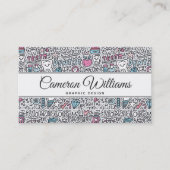 あなたの一流の|歯科漫画パターンを加えて下さい 名刺 (正面)