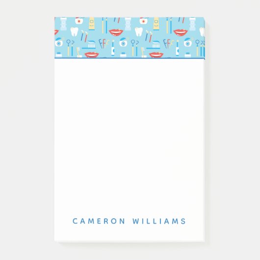 あなたの一流の|歯科青いパターンを加えて下さい ポストイット (正面)