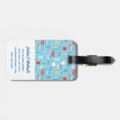 あなたの一流の|歯科青いパターンを加えて下さい ラゲッジタグ (裏面横)