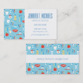 あなたの一流の|歯科青いパターンを加えて下さい 名刺 (正面/裏面)