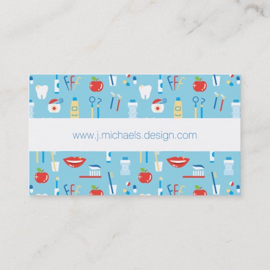 あなたの一流の|歯科青いパターンを加えて下さい 名刺 (裏面)
