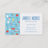 あなたの一流の|歯科青いパターンを加えて下さい 名刺 (正面)