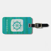 あなたの一流の|沿岸芸術|の水のハンドルを加えて下さい ラゲッジタグ (正面横)