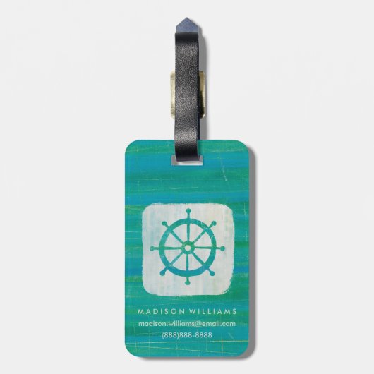 あなたの一流の|沿岸芸術|の水のハンドルを加えて下さい ラゲッジタグ (裏面縦)