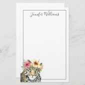 あなたの一流の|熱帯ハロー|の甘いチータを加えて下さい 便箋 (正面/裏面)