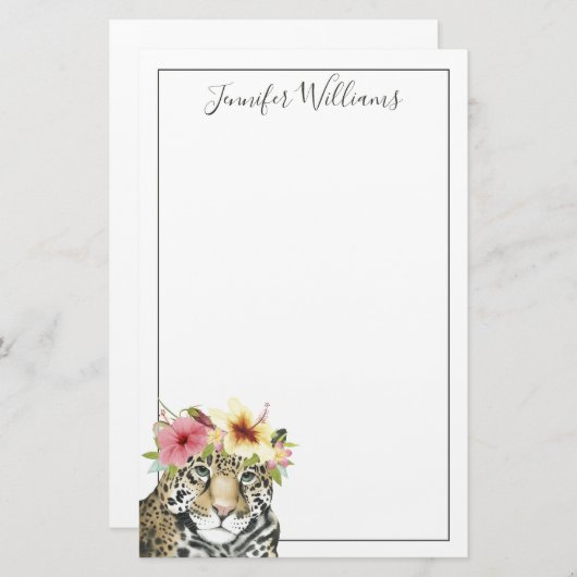 あなたの一流の|熱帯ハロー|の甘いチータを加えて下さい 便箋 (正面/裏面)