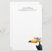 あなたの一流の|熱帯ハロー- Toucan --を加えて下さい 便箋 (正面/裏面)