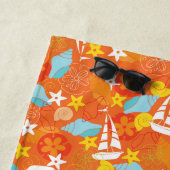 あなたの一流の|熱帯ヨットパターンを加えて下さい ビーチタオル (インサイチュ)