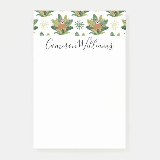 あなたの一流の|熱帯怠惰パターンを加えて下さい ポストイット (正面)