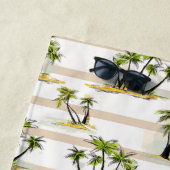 あなたの一流の|熱帯掘っ建て小屋およびやしを加えて下さい ビーチタオル (インサイチュ)