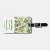 あなたの一流の|熱帯水彩画の怠惰パターンを加えて下さい ラゲッジタグ (正面横)