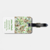 あなたの一流の|熱帯水彩画の怠惰パターンを加えて下さい ラゲッジタグ (裏面横)