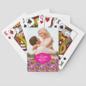 あなたの一流の|熱帯葉および花を加えて下さい トランプ (裏面)