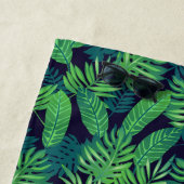 あなたの一流の|熱帯葉パターンを加えて下さい ビーチタオル (インサイチュ)